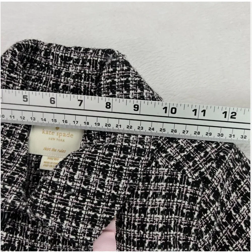 Kate Spade Kids Tweed Jacket Ruffle Trim Double Breasted‎ Dressy Preppy Classic